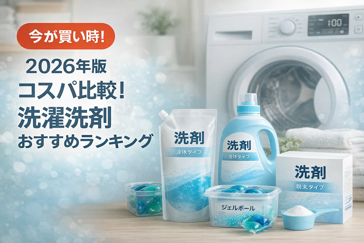【2026年版】コスパ比較！洗濯洗剤おすすめランキング