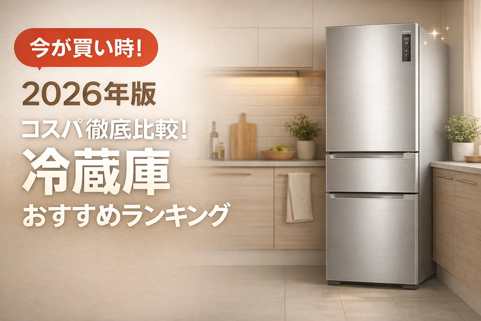 【2026年版】コスパ徹底比較！冷蔵庫おすすめランキング