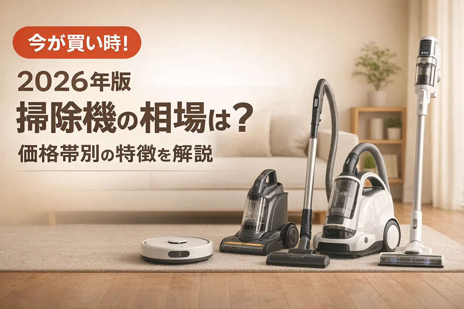 【2026年版】掃除機の相場は？価格帯別の特徴を解説