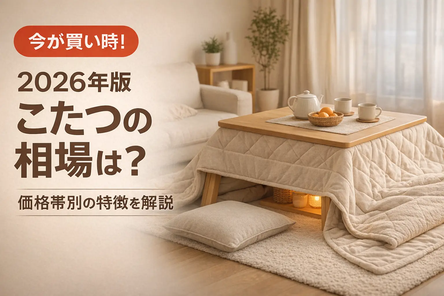 【2026年版】こたつの相場は？価格帯別の特徴を解説
