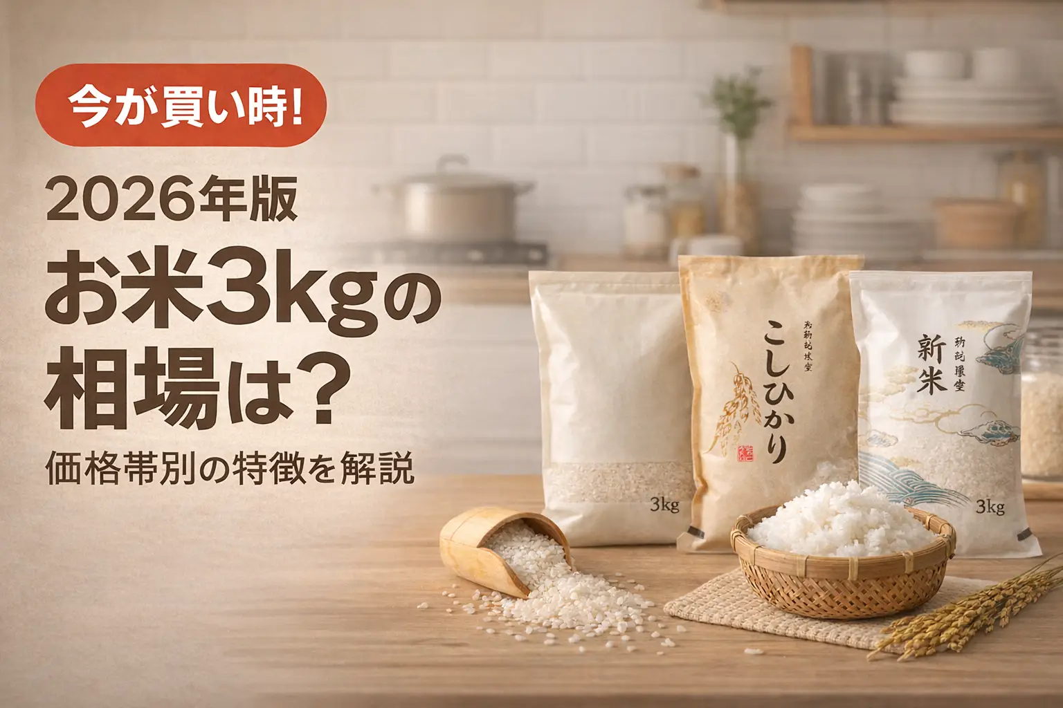 【2026年版】お米3kgの相場は？価格帯別の特徴を解説