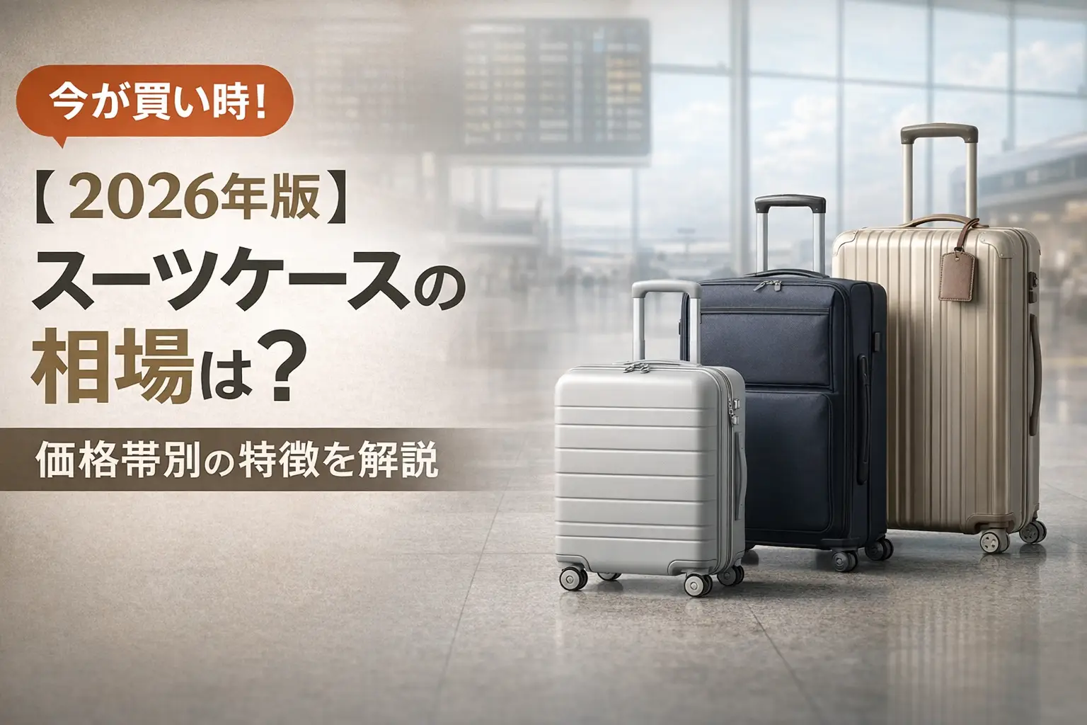 【2026年版】スーツケースの相場は？価格帯別の特徴を解説
