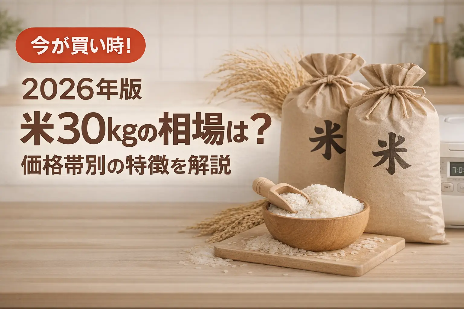 【2026年版】米30kgの相場は？価格帯別の特徴を解説