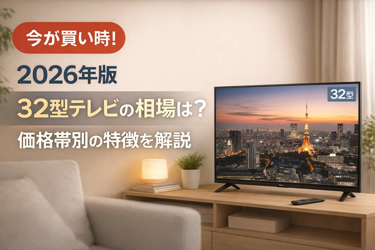 【2026年版】32型テレビの相場は？価格帯別の特徴を解説