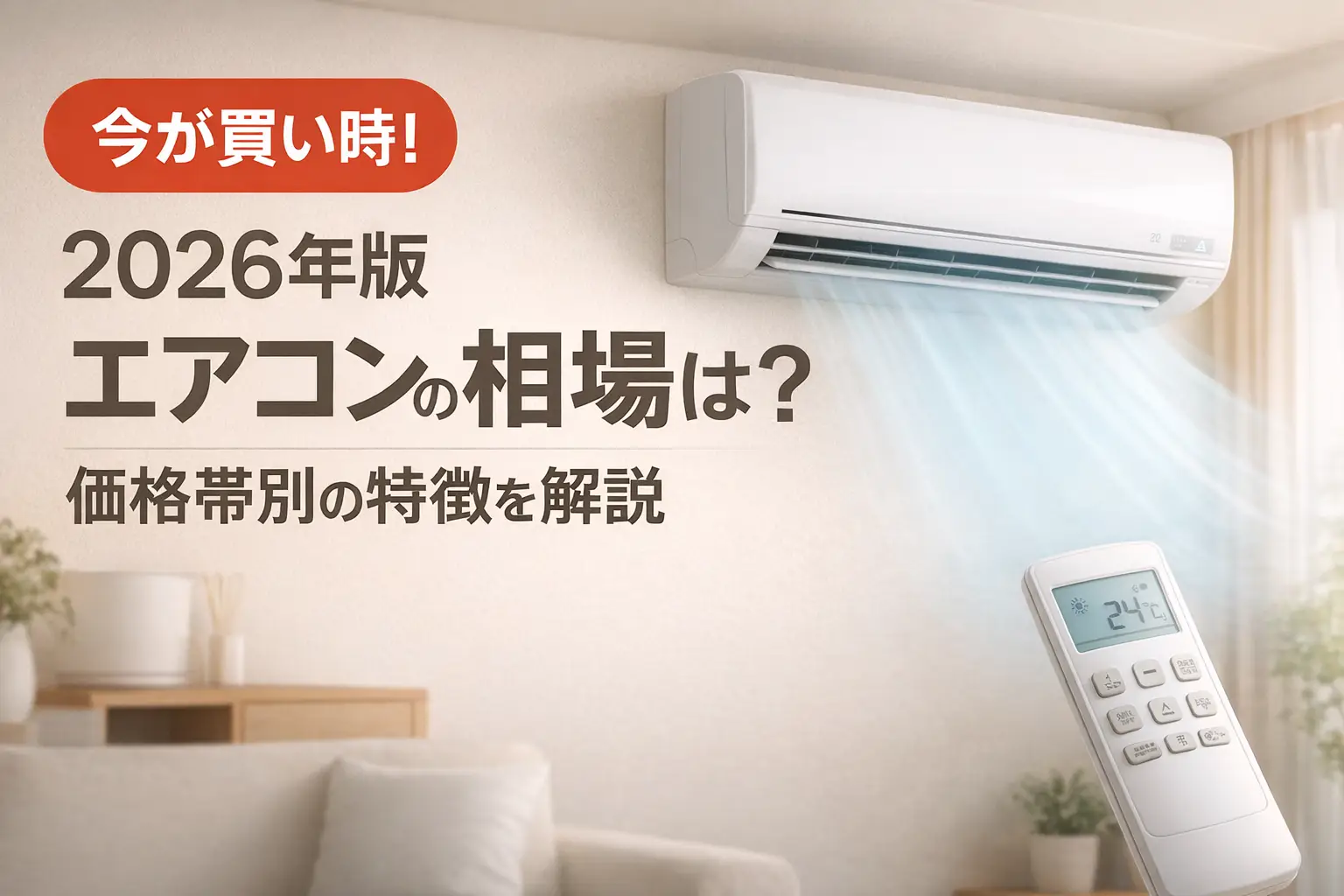 【2026年版】エアコンの相場は？価格帯別の特徴を解説
