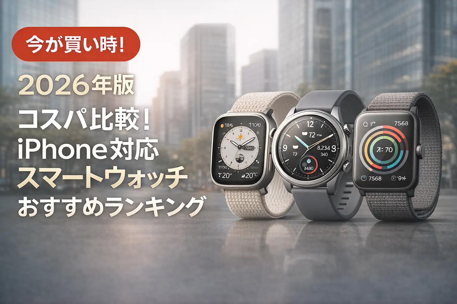 【2026年版】コスパ比較！iPhone対応スマートウォッチおすすめランキング