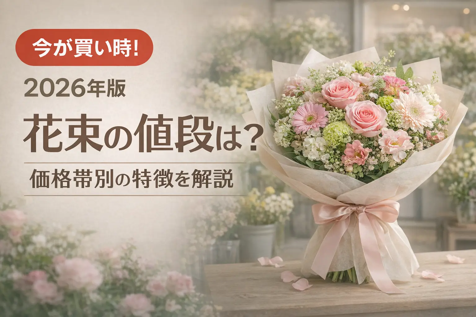 【2026年版】花束の値段は？価格帯別の特徴を解説