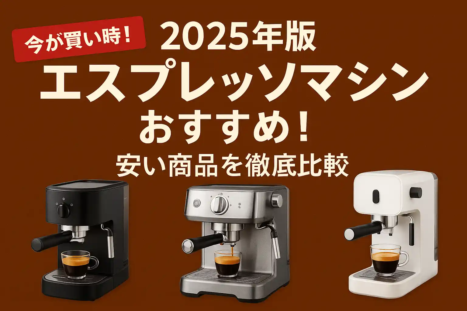 2025年版 おすすめエスプレッソマシン！安い商品を徹底比較