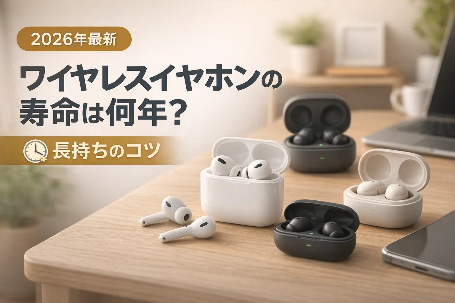 【2026年最新】ワイヤレスイヤホンの寿命は何年？長持ちのコツ