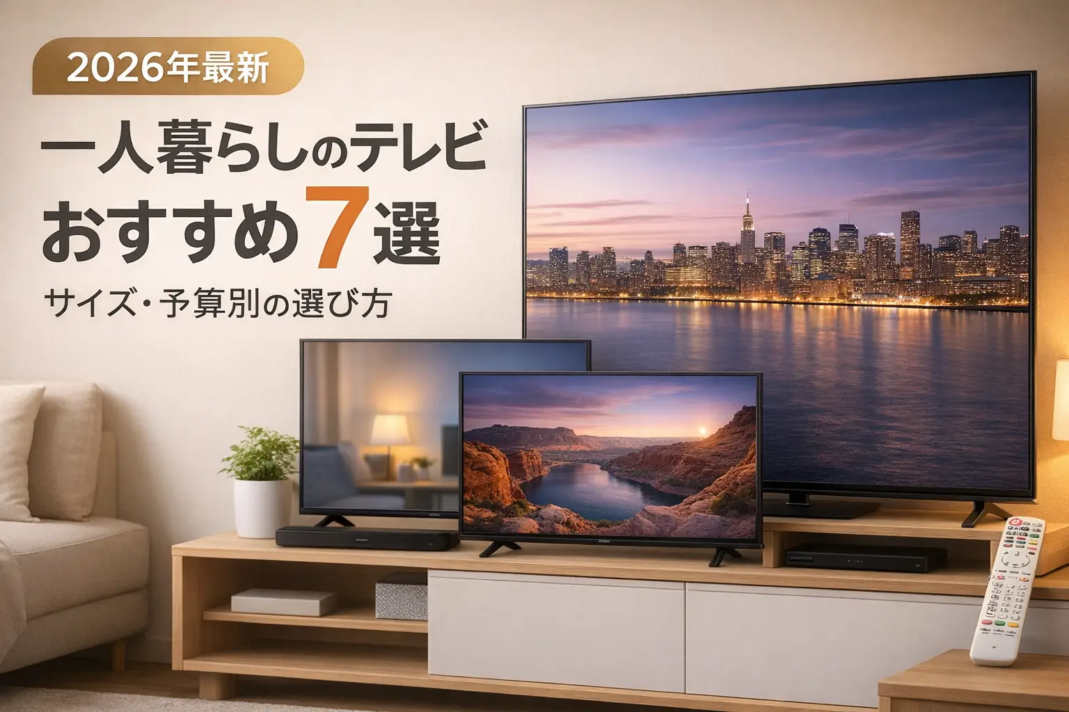 【2026年】一人暮らしのテレビおすすめ7選｜サイズ・予算別の選び方