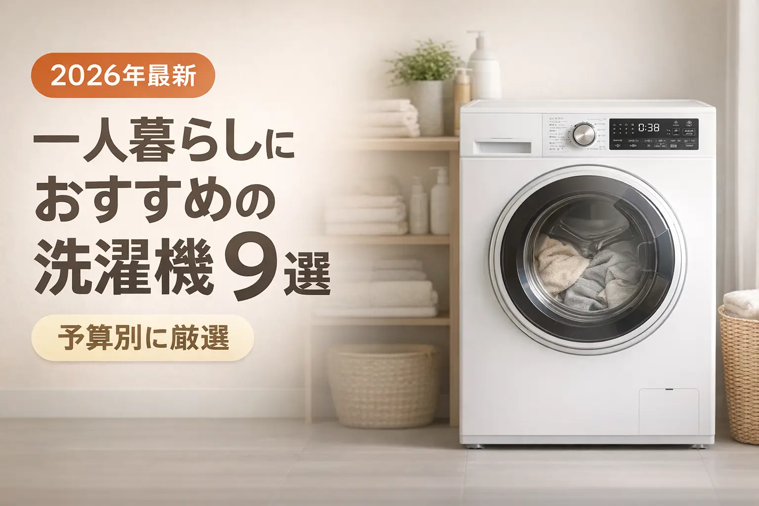 【2026年最新】一人暮らしにおすすめの洗濯機9選｜予算別に厳選