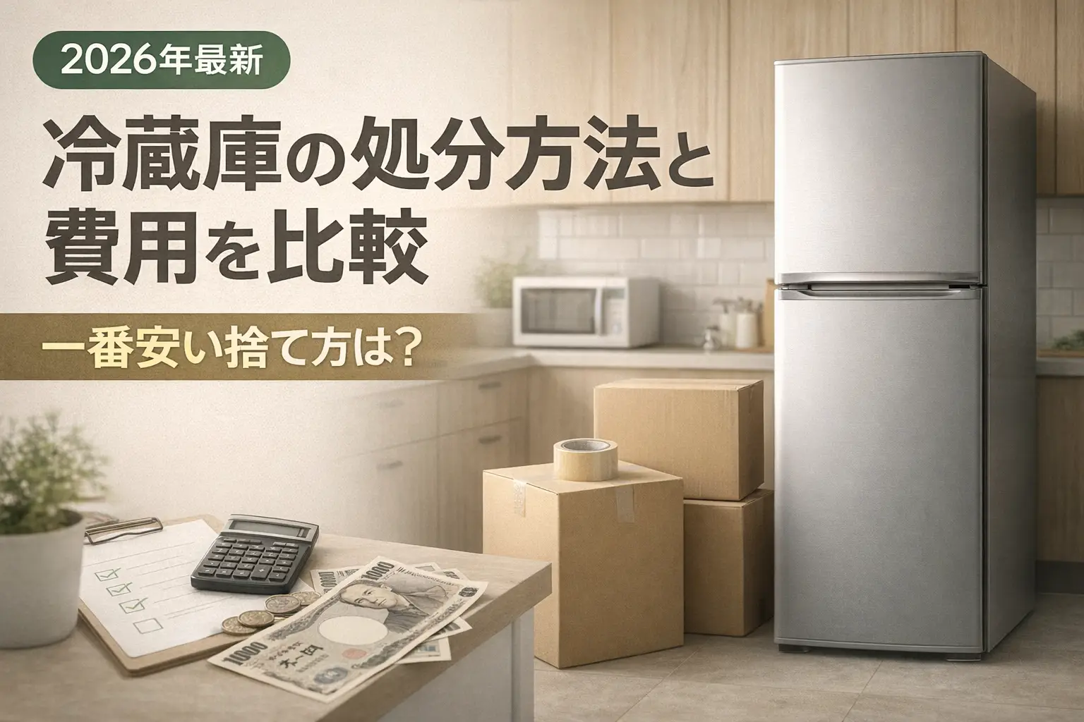 【2026年最新】冷蔵庫の処分方法と費用を比較｜一番安い捨て方は？