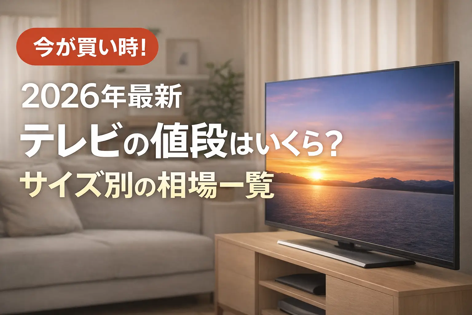 【2026年最新】テレビの値段はいくら？サイズ別の相場一覧