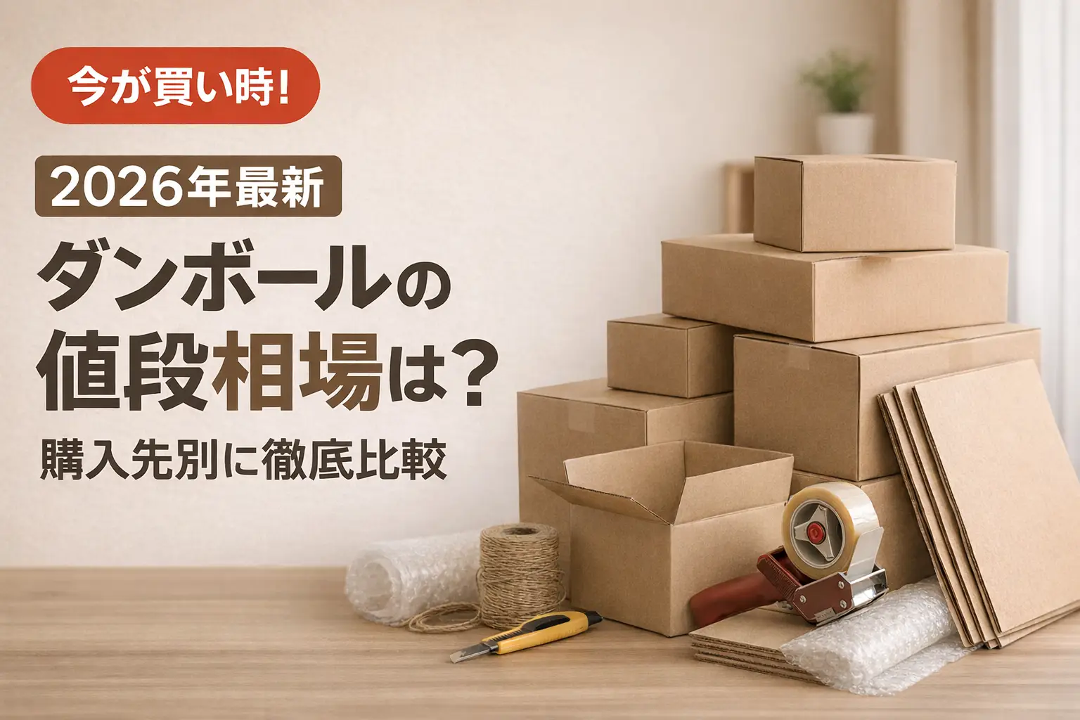 【2026年最新】ダンボールの値段相場は？購入先別に徹底比較