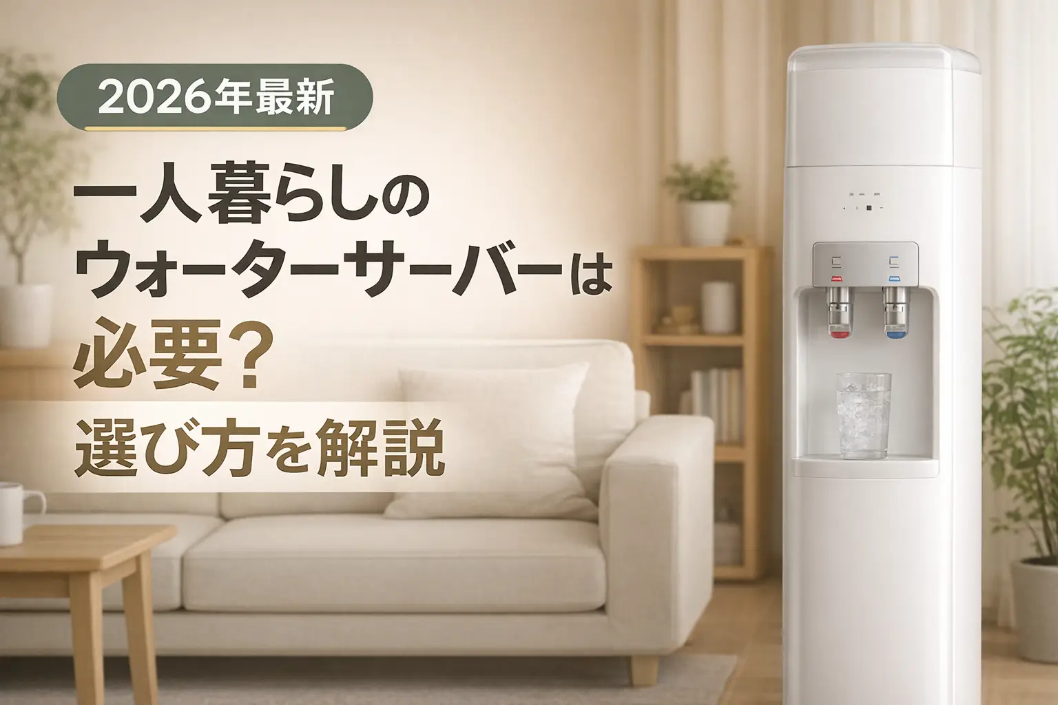 【2026年最新】一人暮らしのウォーターサーバーは必要？選び方を解説
