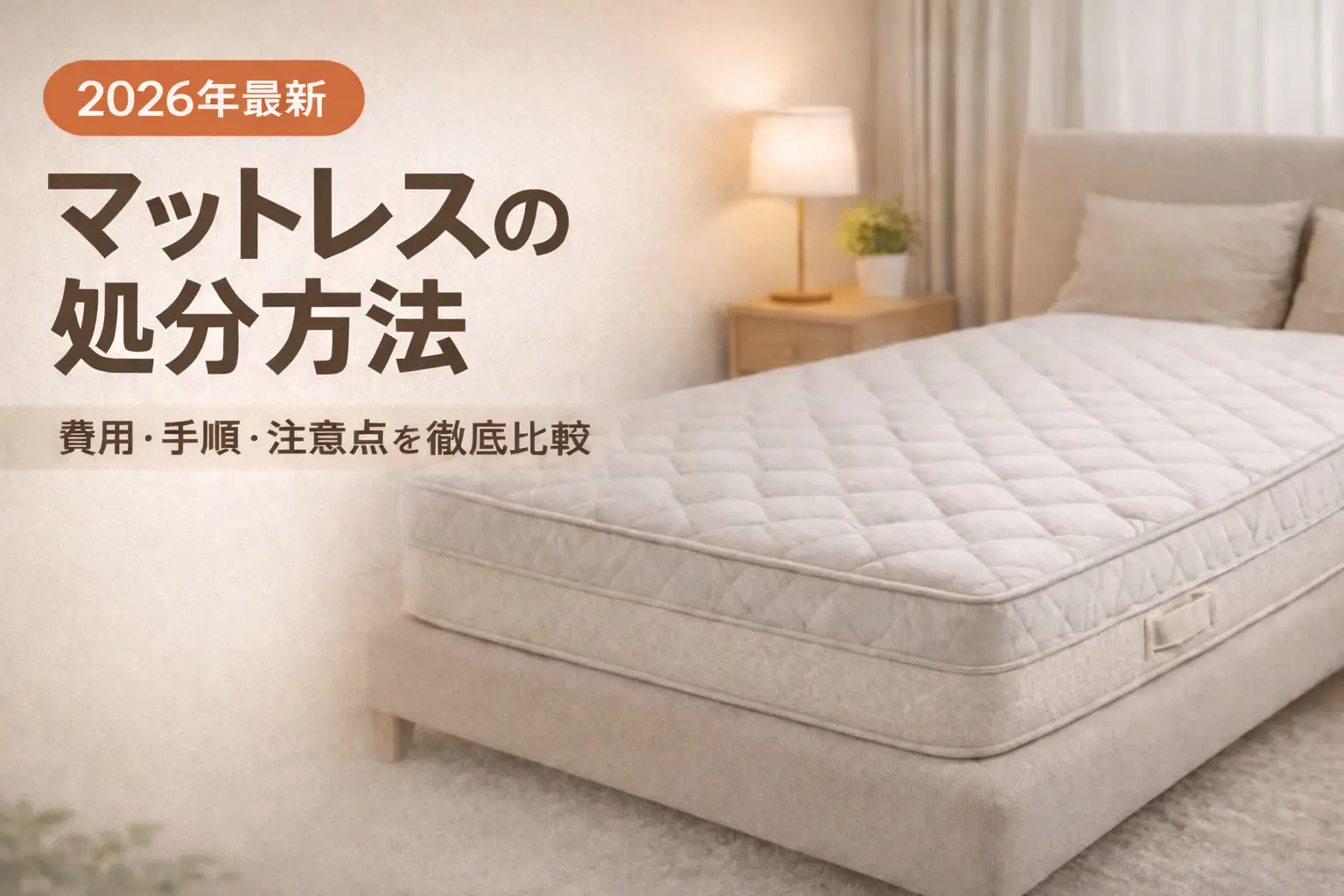 【2026年最新】マットレスの処分方法｜費用・手順・注意点を徹底比較