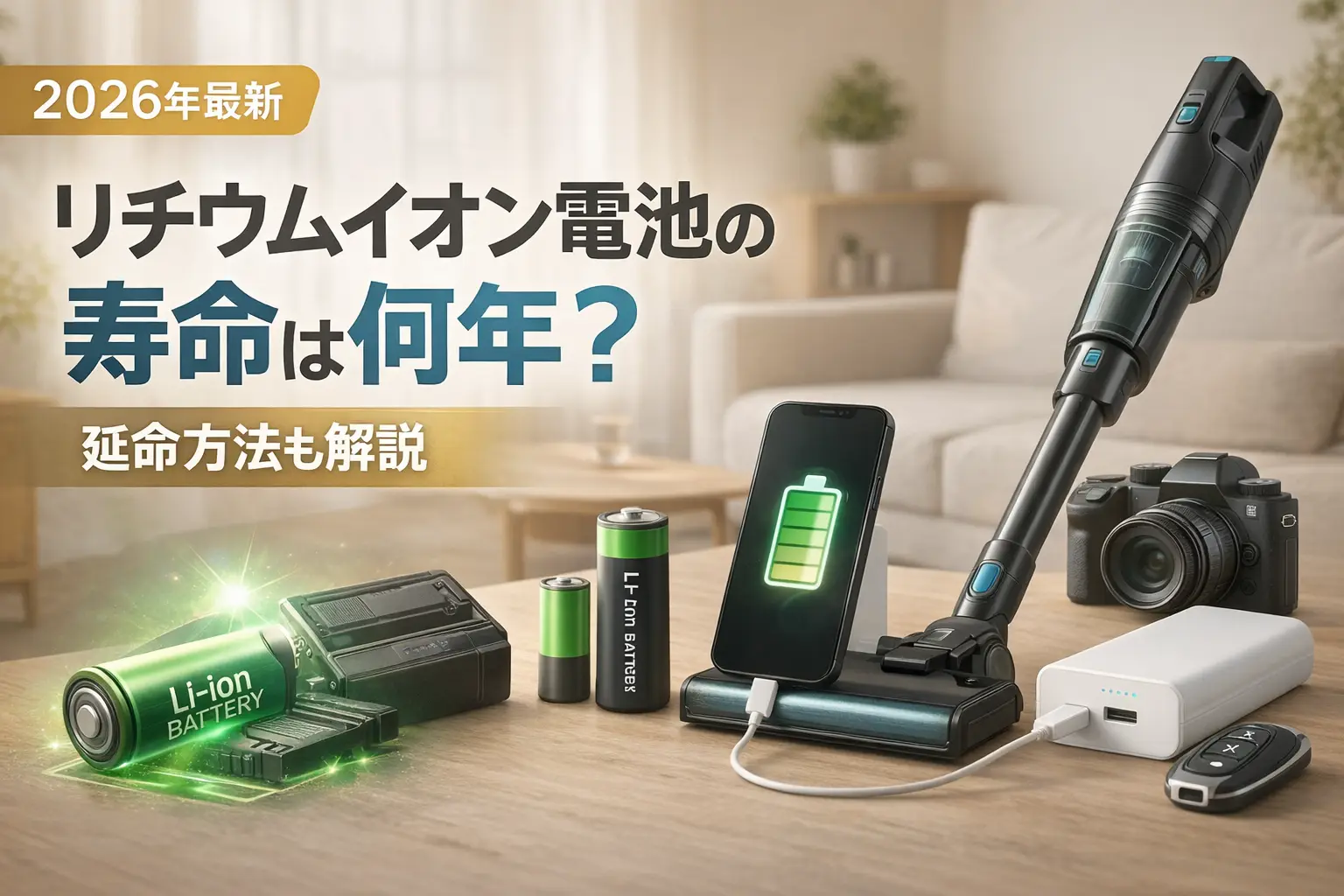 【2026年最新】リチウムイオン電池の寿命は何年?延命方法も解説