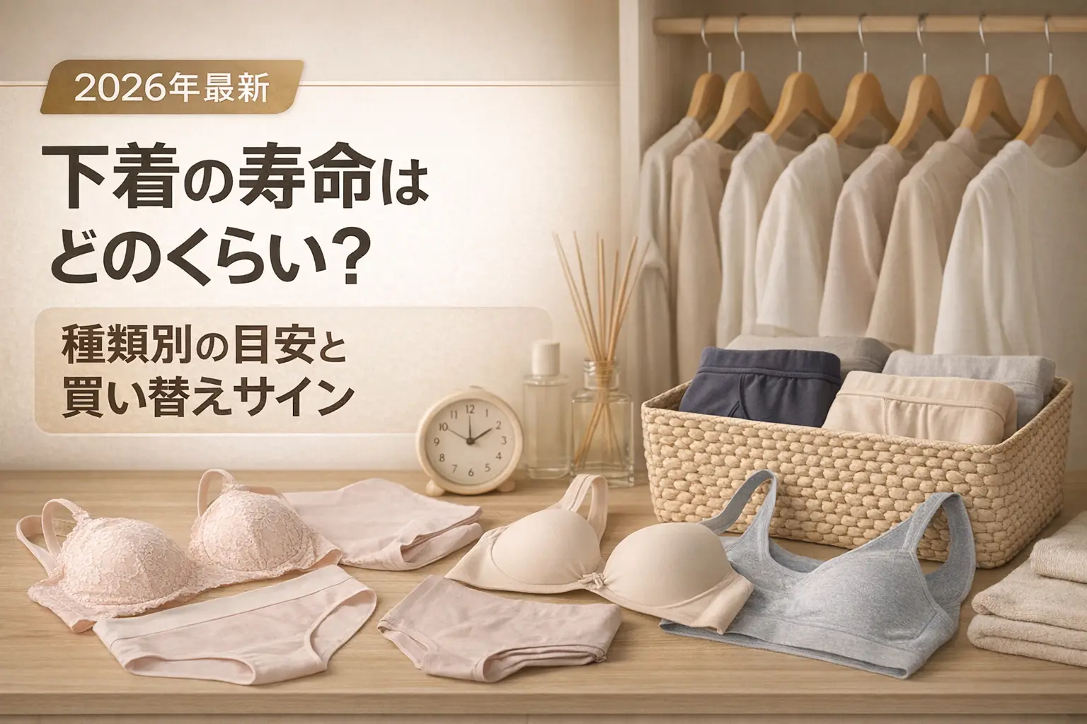 【2026年最新】下着の寿命はどのくらい？種類別の目安と買い替えサイン