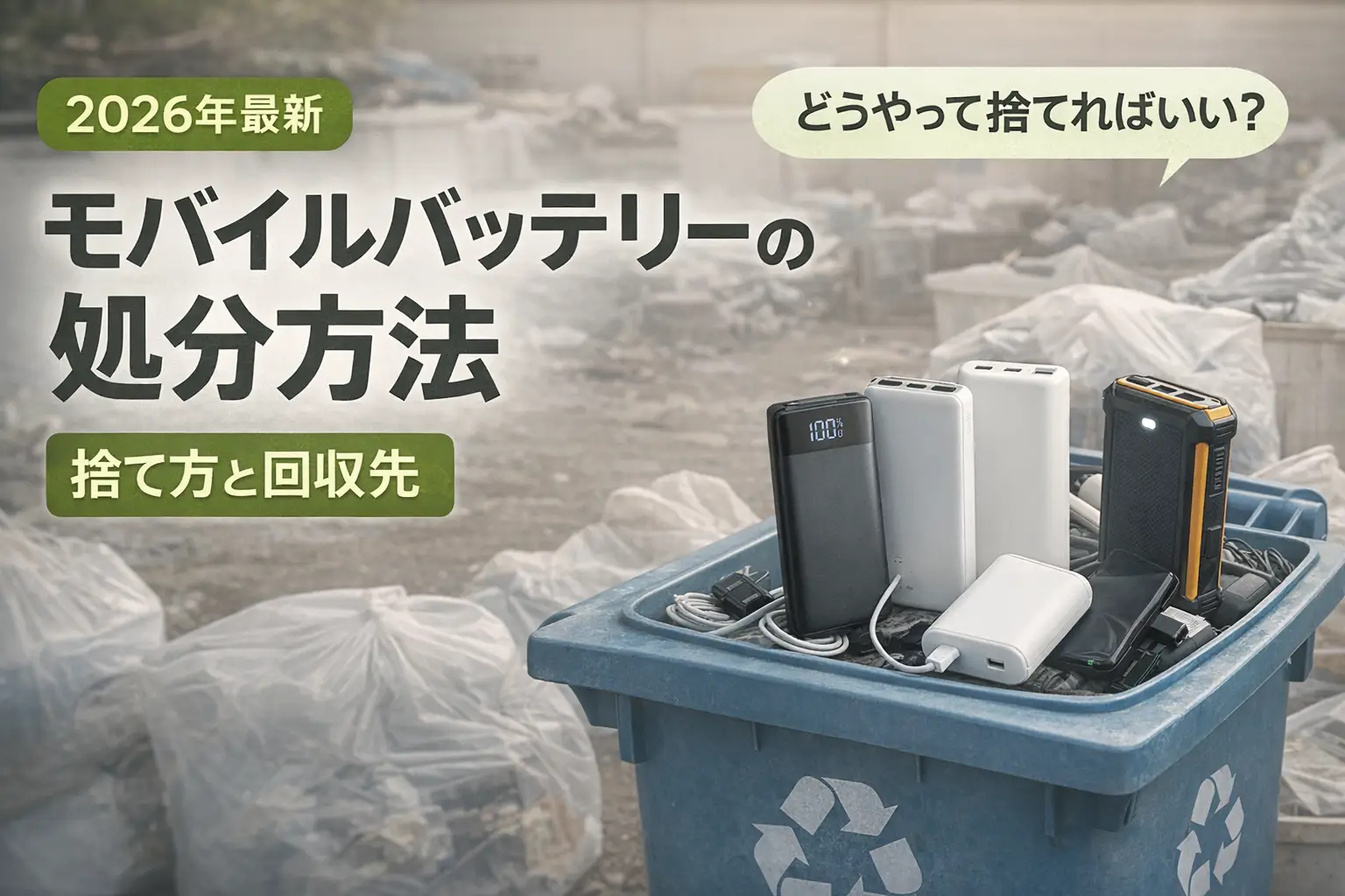 【2026年最新】モバイルバッテリーの処分方法｜捨て方と回収先
