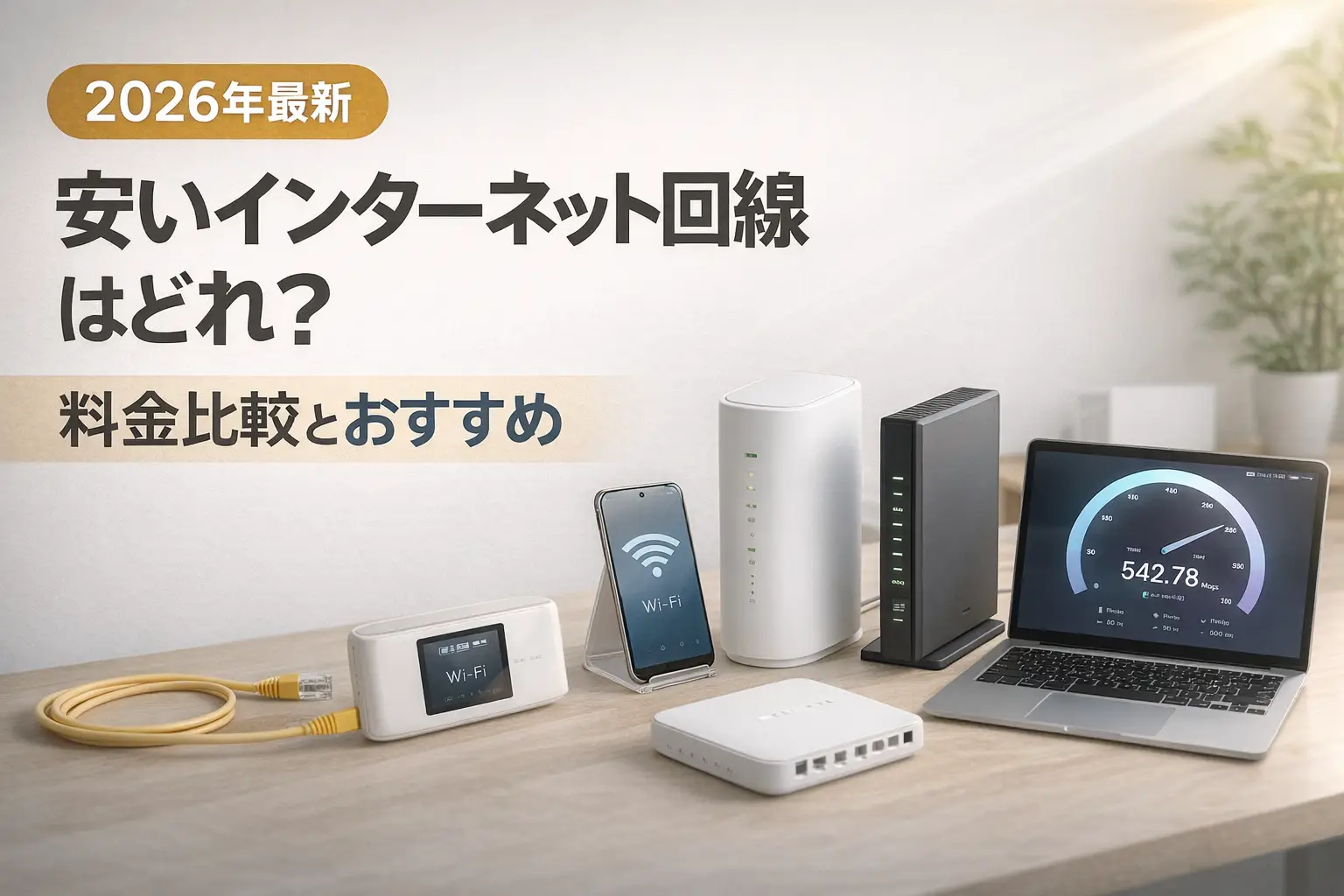 【2026年最新】安いインターネット回線はどれ？料金比較とおすすめ