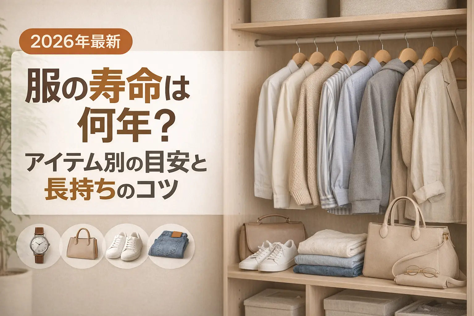 【2026年最新】服の寿命は何年？アイテル別の目安と長持ちのコツ