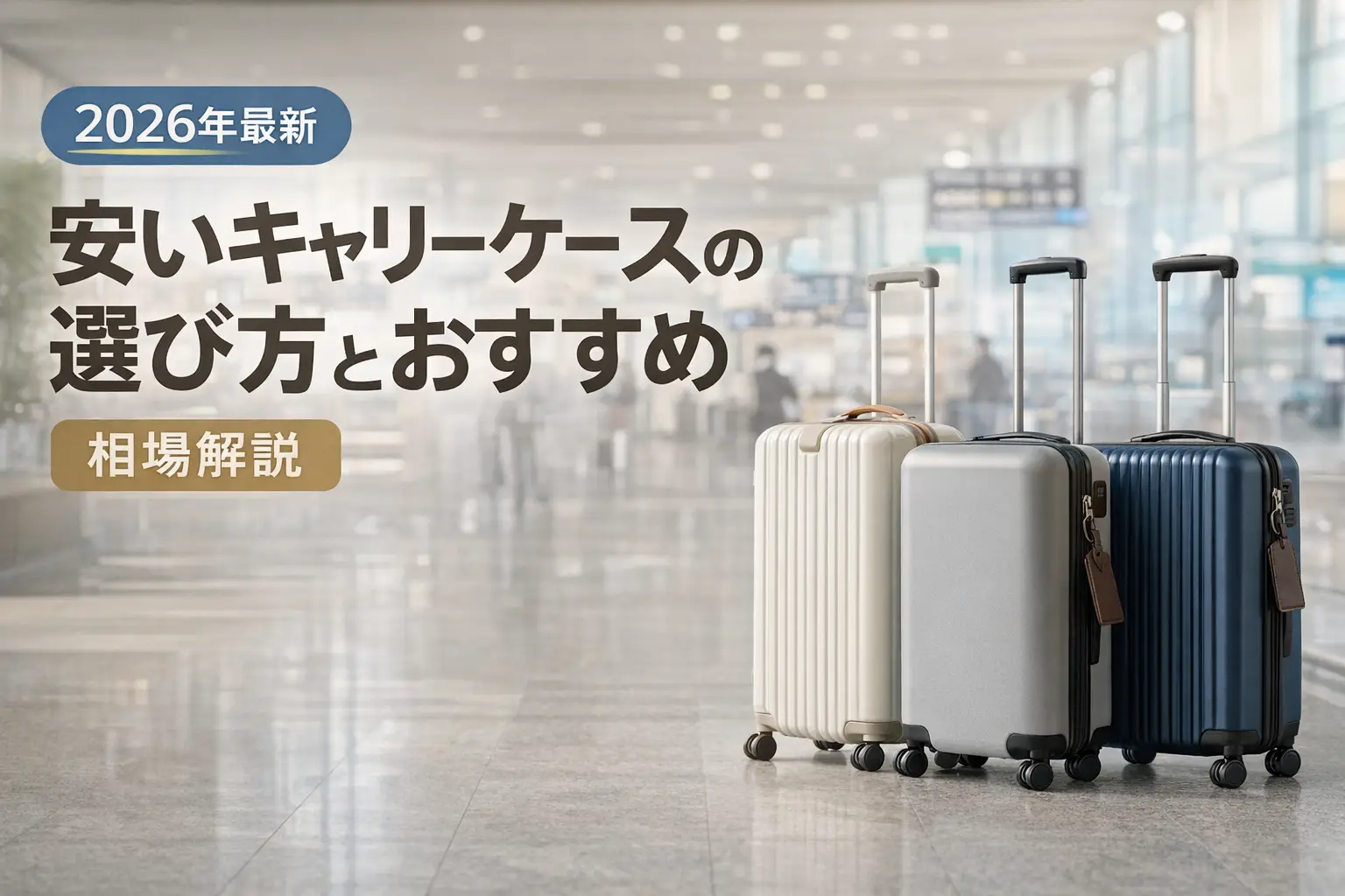 【2026年最新】安いキャリーケースの選び方とおすすめ｜相場解説