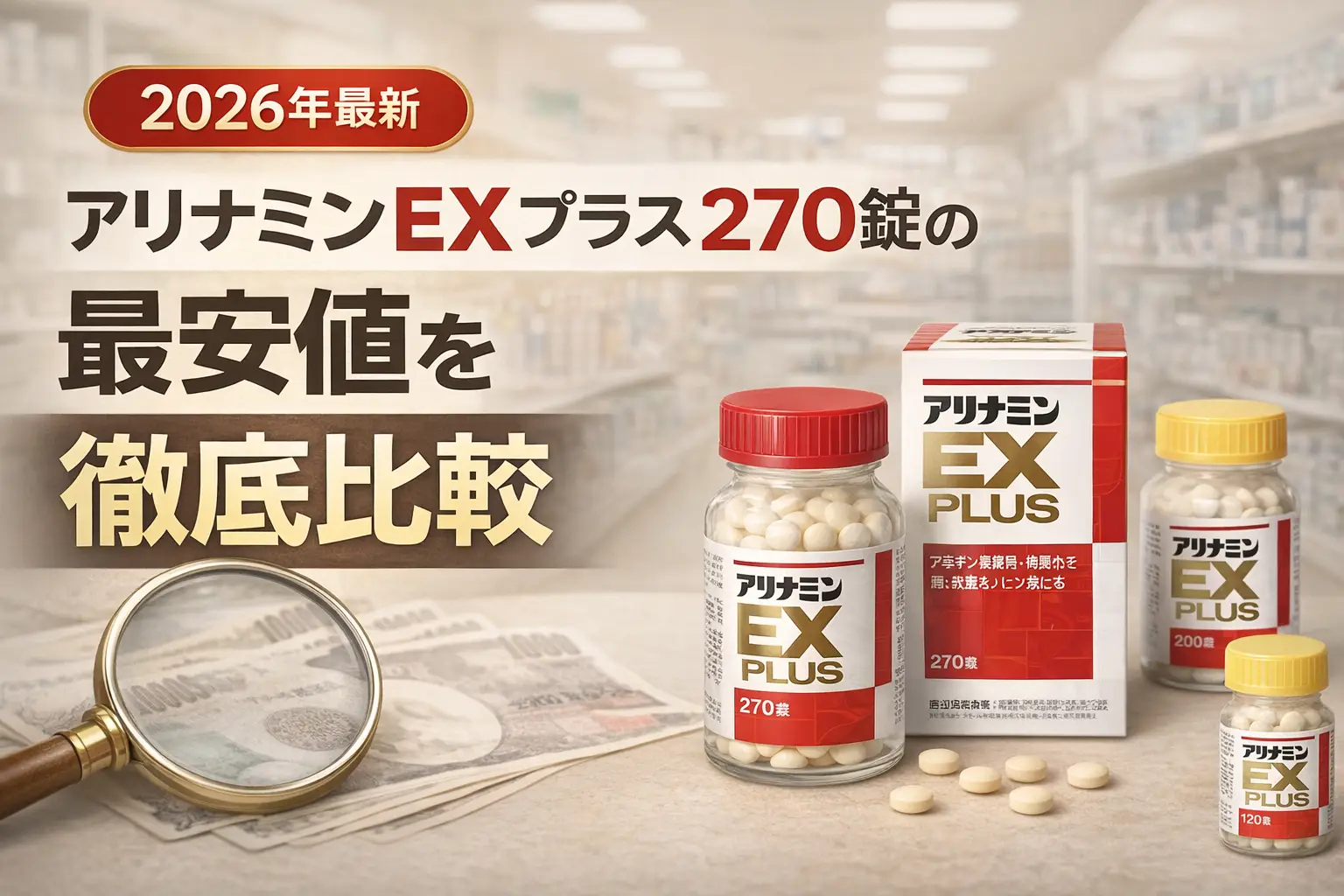 【2026年最新】アリナミンEXプラス270錠の最安値を徹底比較