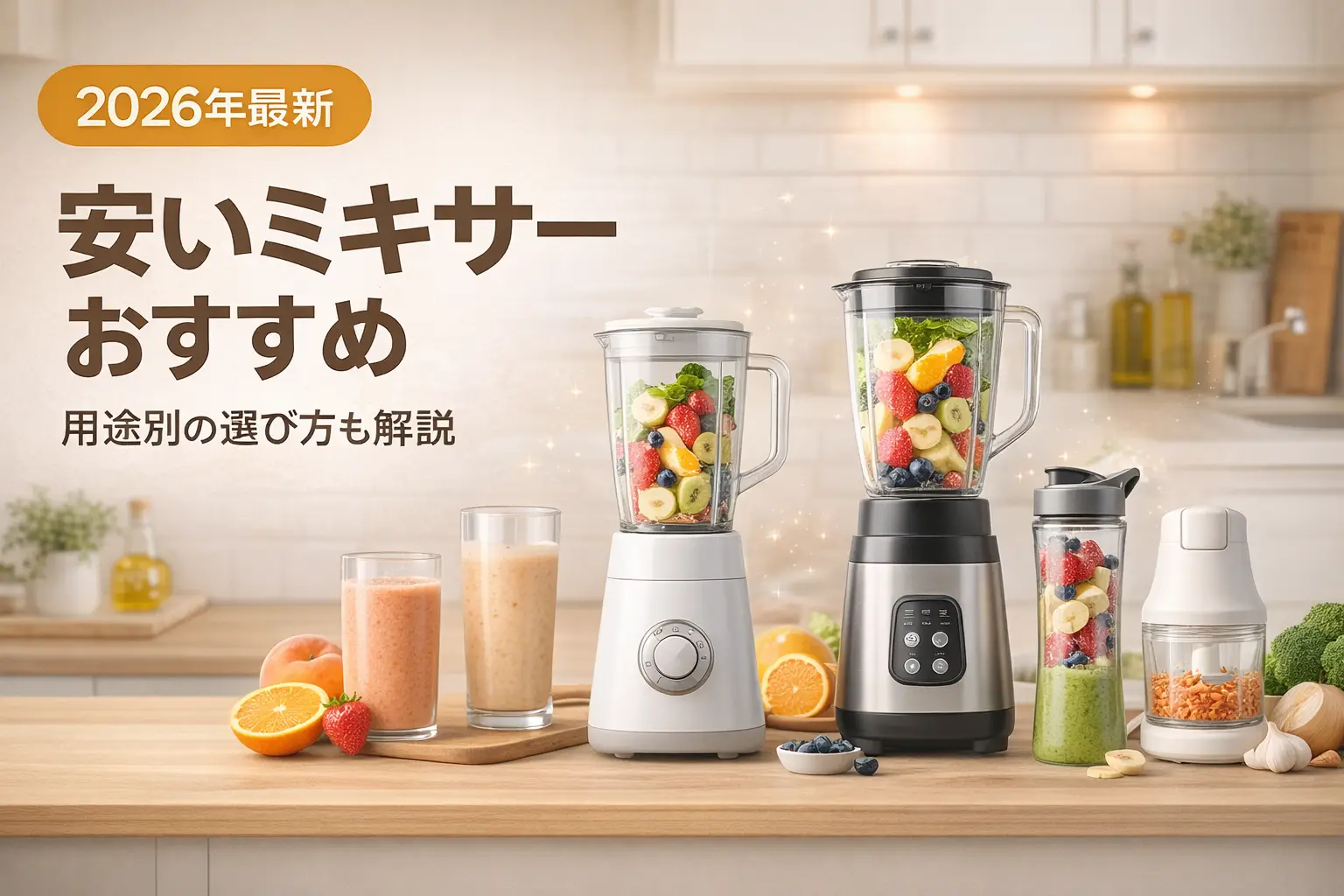 【2026年最新】安いミキサーおすすめ｜用途別の選び方も解説