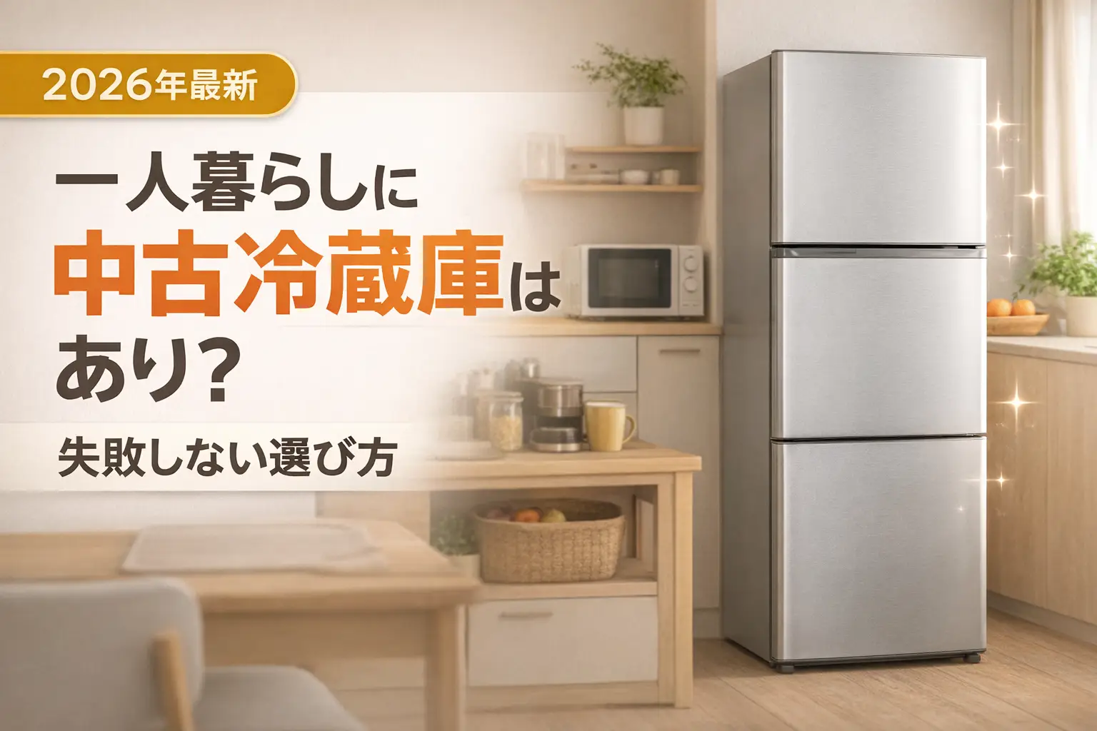 【2026年最新】一人暮らしに中古冷蔵庫はあり？失敗しない選び方