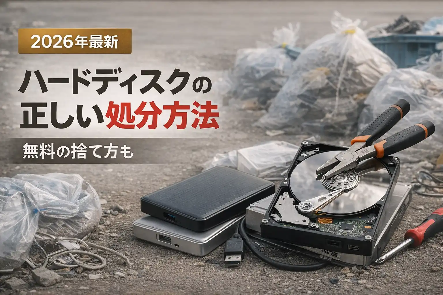 【2026年最新】ハードディスクの正しい処分方法｜無料の捨て方も