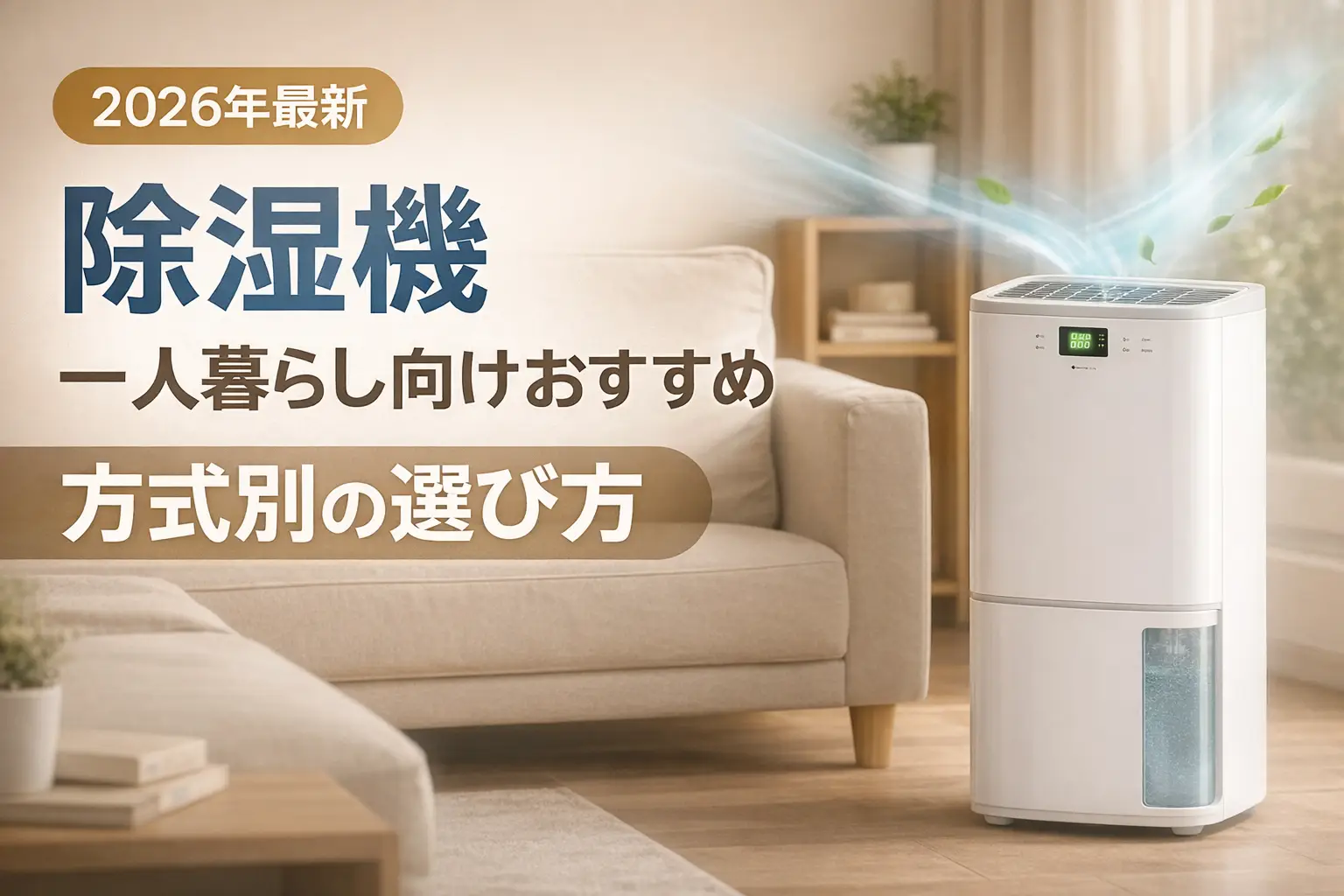 【2026年最新】除湿機 一人暮らし向けおすすめ｜方式別の選び方
