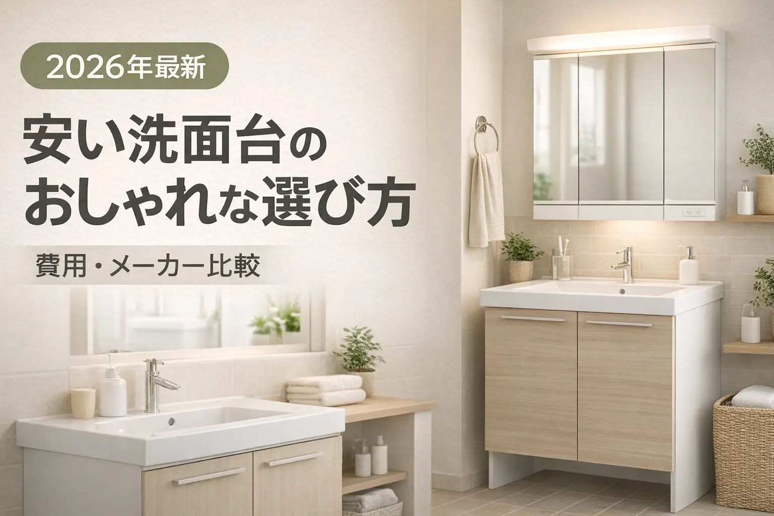 【2026年最新】安い洗面台のおしゃれな選び方｜費用・メーカー比較