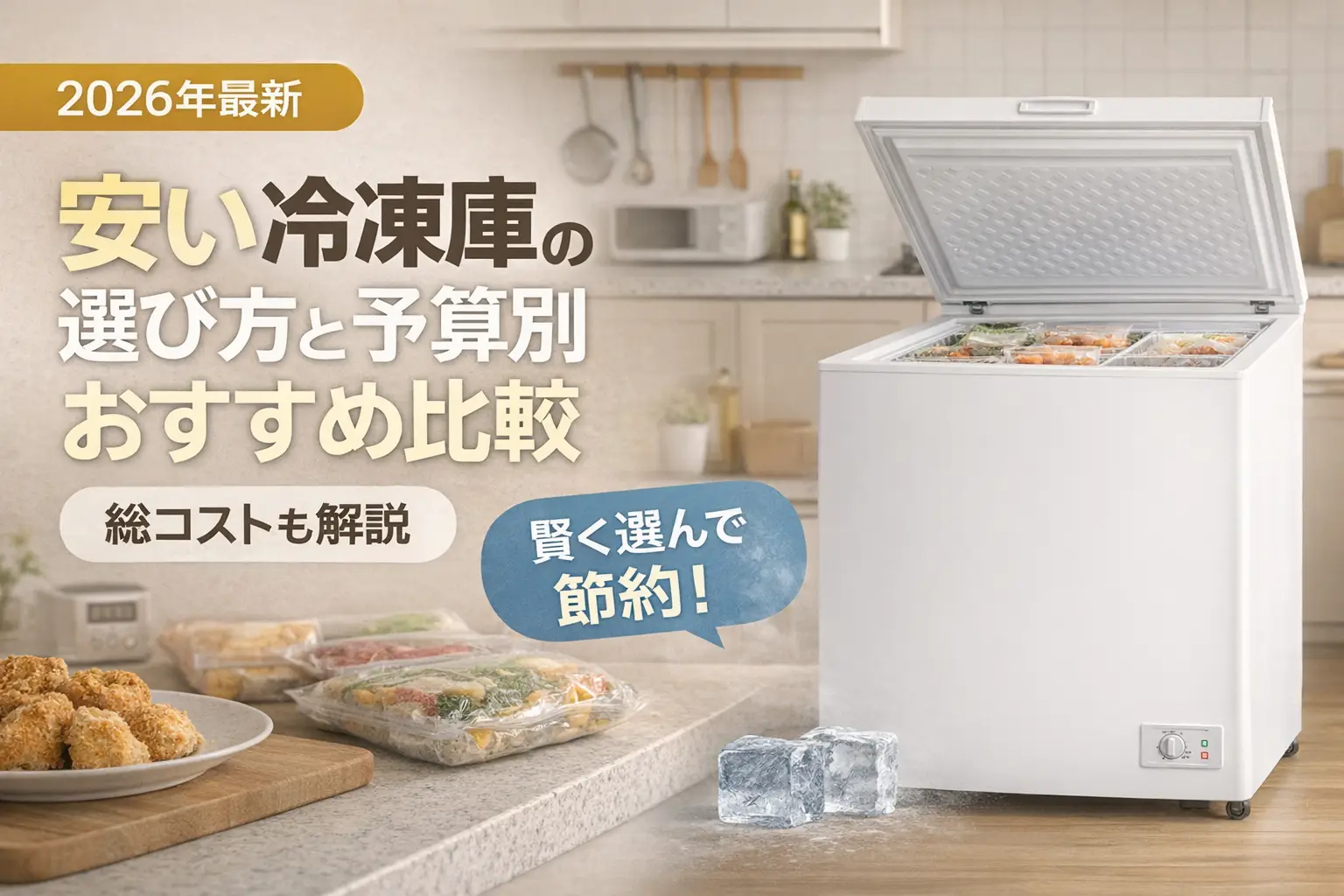 【2026年最新】安い冷凍庫の選び方と予算別おすすめ比較｜総コストも解説