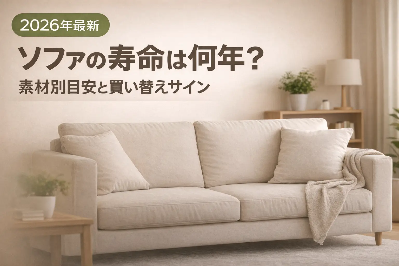 【2026年最新】ソファの寿命は何年？素材別目安と買い替えサイン