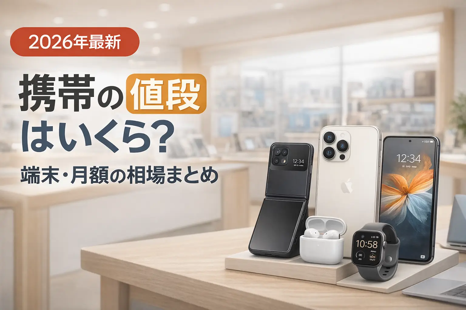 【2026年最新】携帯の値段はいくら？端末・月額の相場まとめ