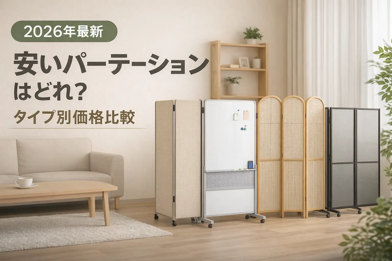 【2026年最新】安いパーテーションはどれ？タイプ別価格比較