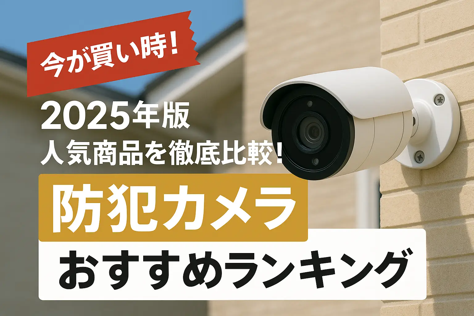 【2025年版】人気商品を徹底比較！防犯カメラおすすめランキング