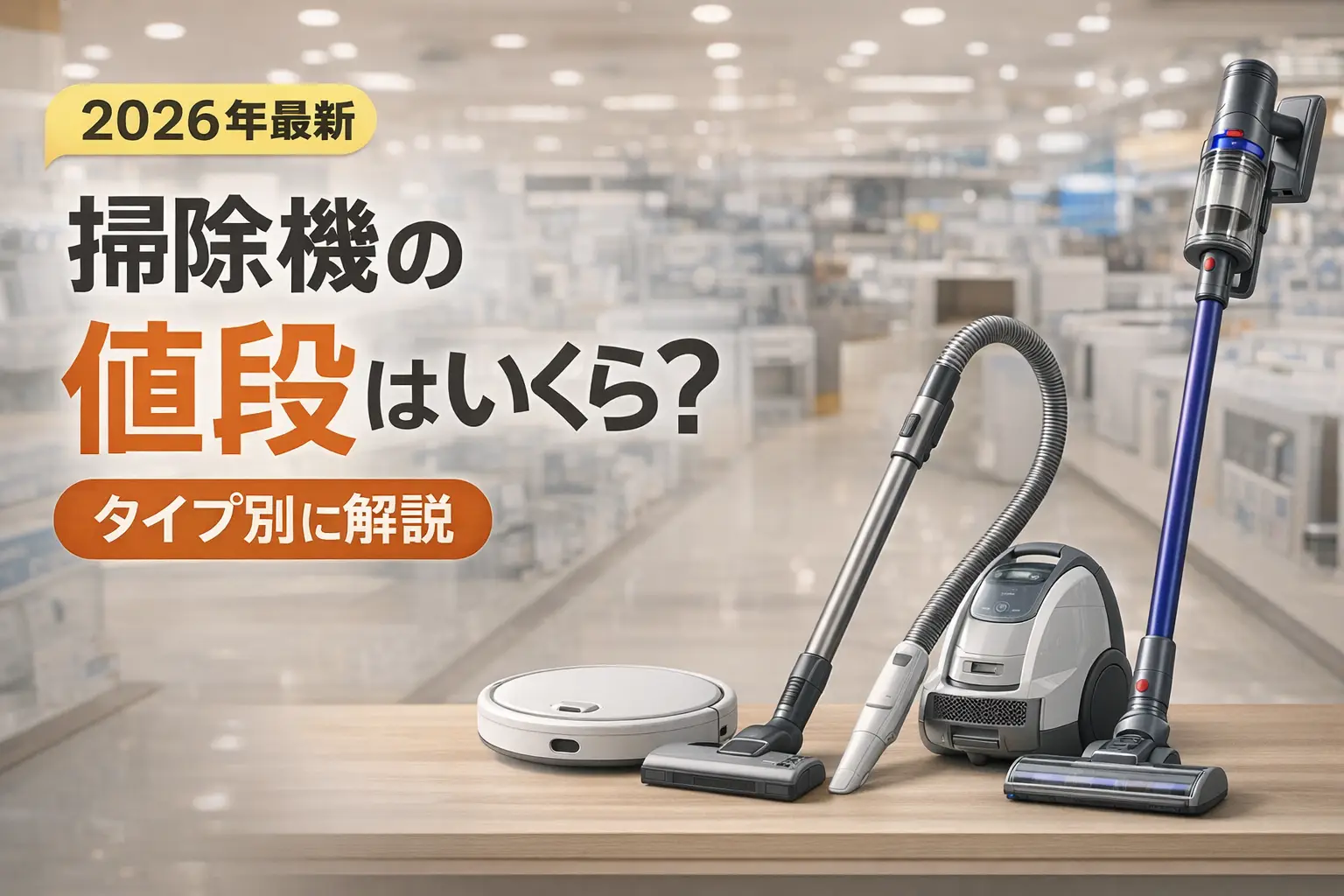 【2026年最新】掃除機の値段はいくら？｜タイプ別に解説