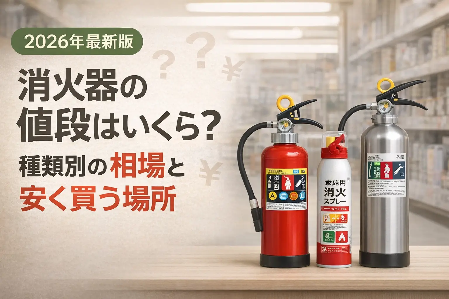 【2026年最新】消火器の値段はいくら？種類別の相場と安く買う場所