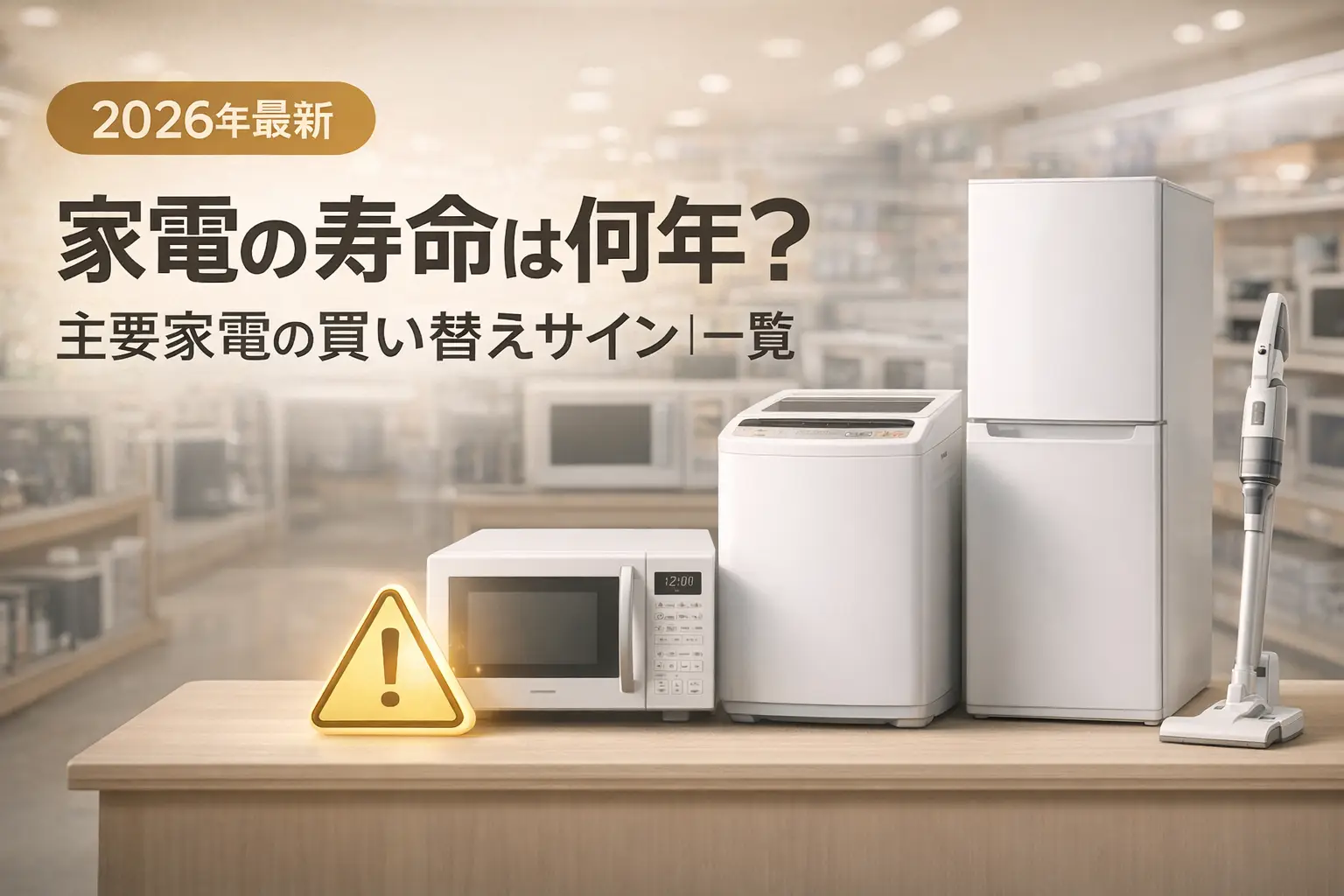 【2026年最新】家電の寿命は何年？主要家電の買い替えサイン｜一覧