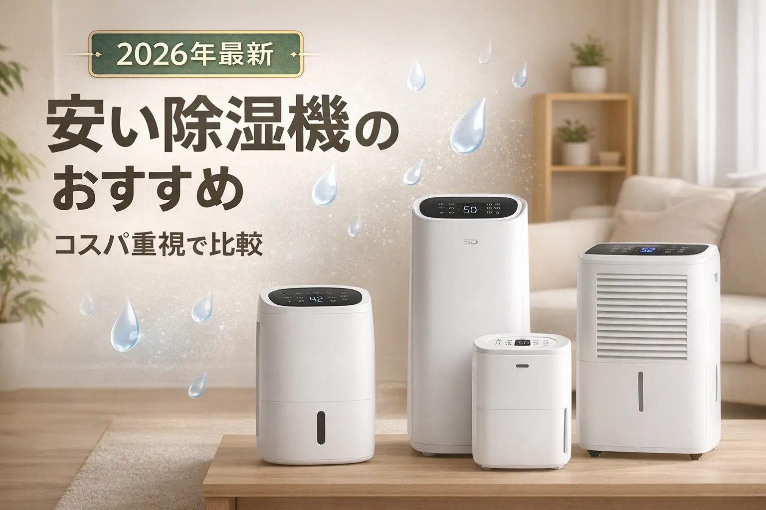 【2026年最新】安い除湿機のおすすめ｜コスパ重視で比較