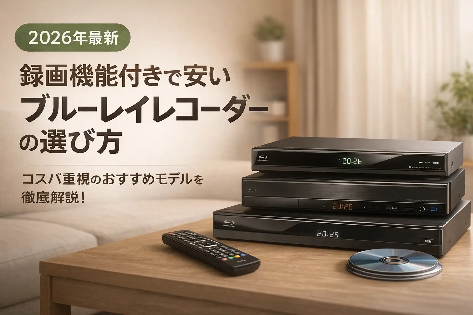 【2026年最新】録画機能付きで安いブルーレイレコーダーの選び方