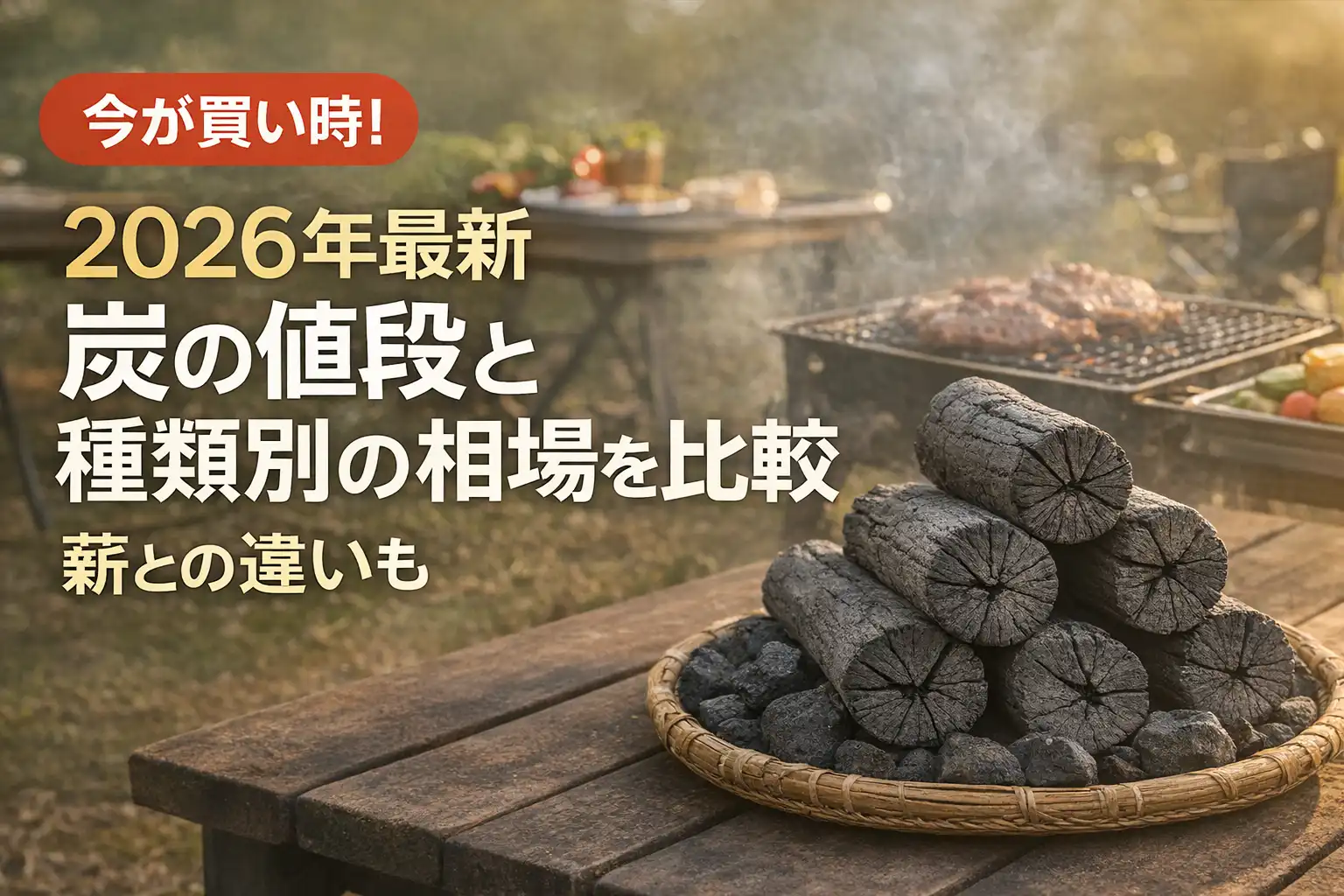 【2026年最新】炭の値段と種類別の相場を比較｜薪との違いも