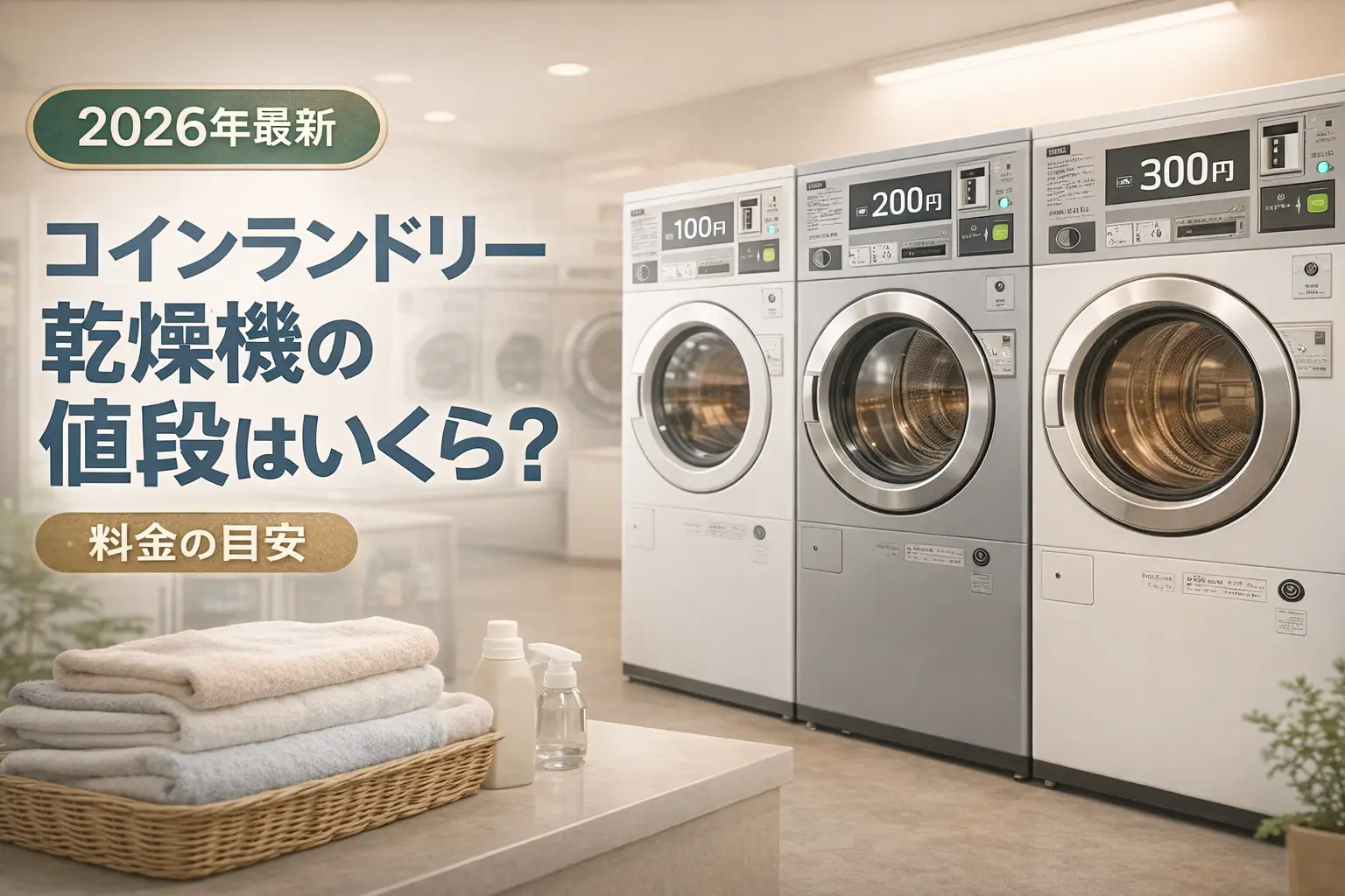 【2026年最新】コインランドリー乾燥機の値段はいくら？｜料金の目安