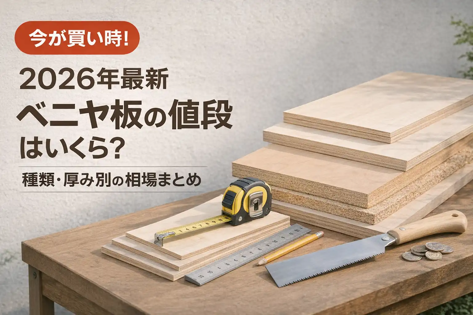 【2026年最新】ベニヤ板の値段はいくら？種類・厚み別の相場まとめ