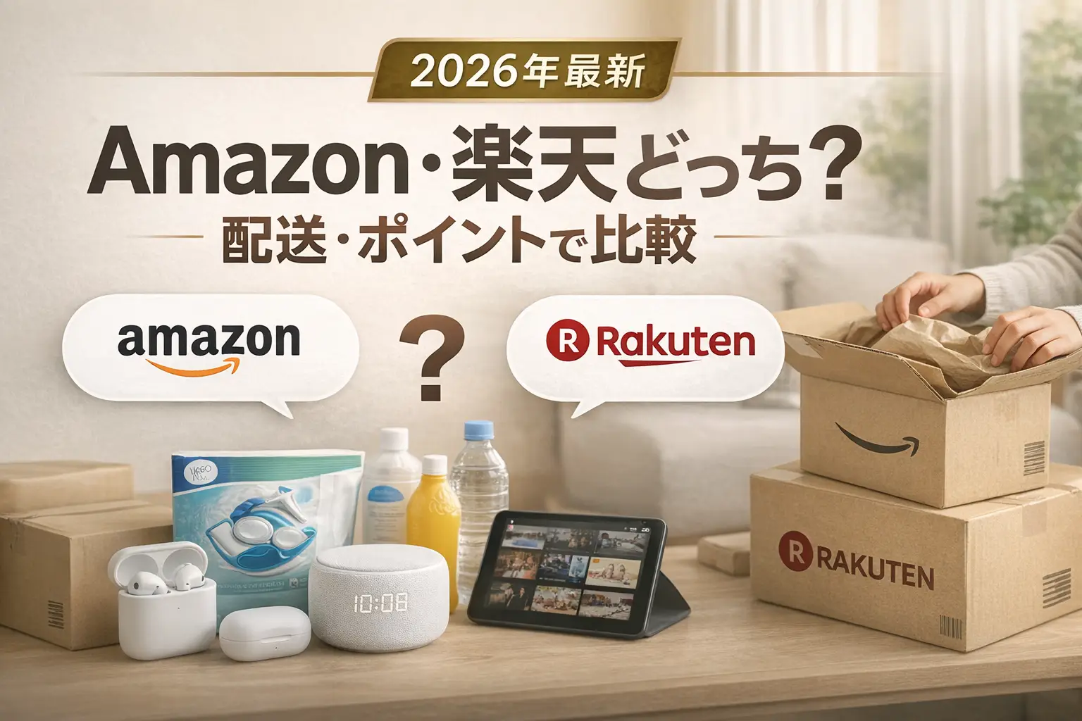 【2026年最新】Amazon・楽天どっち？配送・ポイントで比較