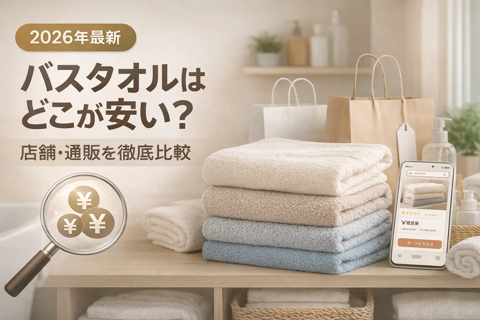 【2026年最新】バスタオルはどこが安い？店舗・通販を徹底比較