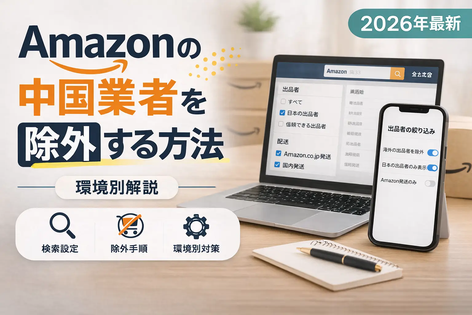 【2026年最新】Amazonの中国業者を除外する方法｜環境別解説
