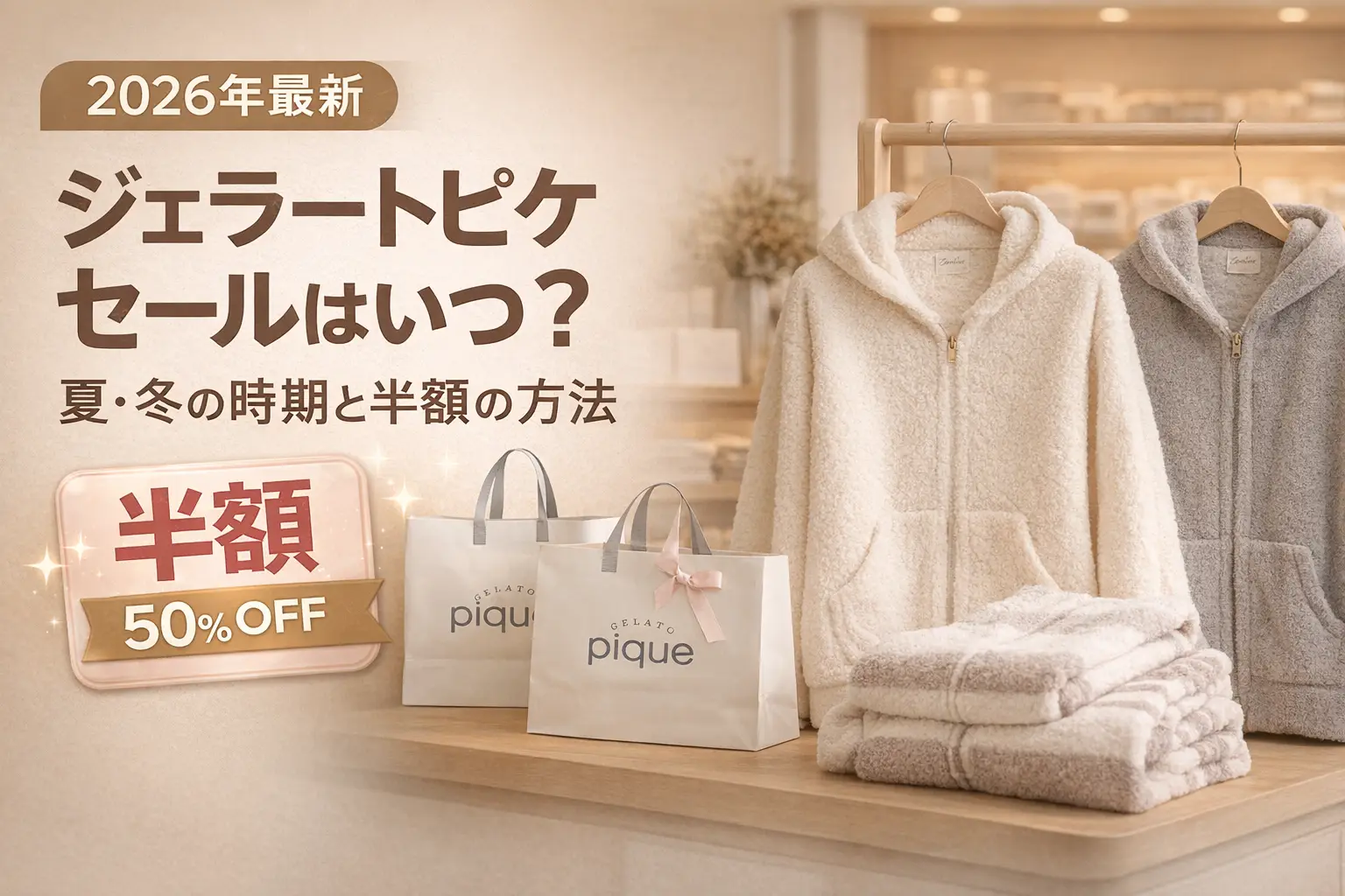 【2026年最新】ジェラートピケ セールはいつ？夏・冬の時期と半額の方法