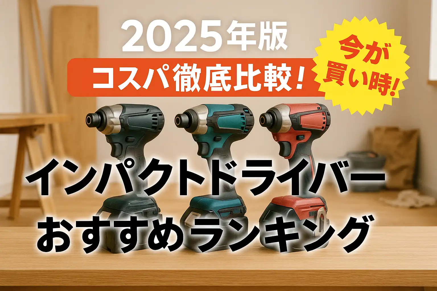【2025年版】コスパ徹底比較！インパクトドライバーおすすめランキング